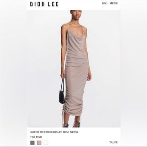 Dion Lee SHEER MULTIRIB DRAPE MINI Dress